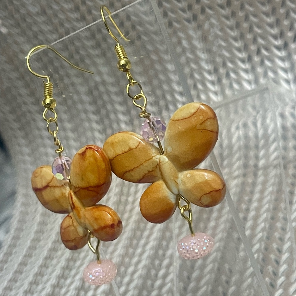 Butterfly beaded earrings